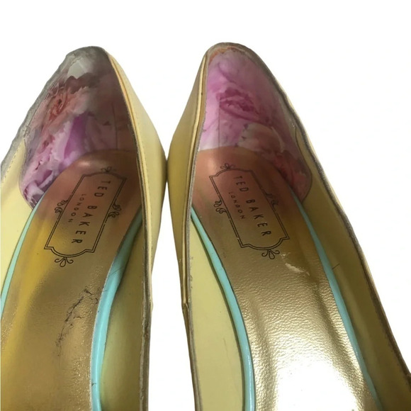 Ted Baker Y2k London mitilia butter yellow pumps / heels pointy toe - Picture 4 of 15